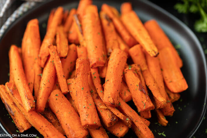 cooked carrots on a plate