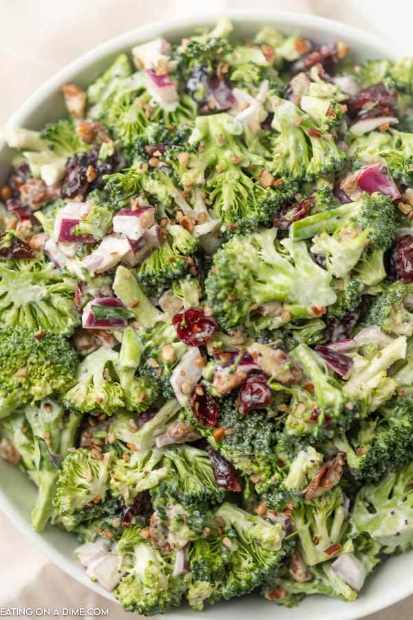 broccoli salad in a bowl