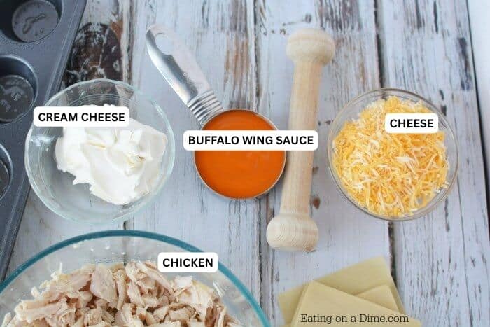 Try this Buffalo Chicken Wonton Cups Recipe! Wonton appetizers are perfect for parties. Add this to your list of party snack ideas. So delicious! Ingredients for recipe: cream cheese, buffalo wing sauce, cheese and chicken.
