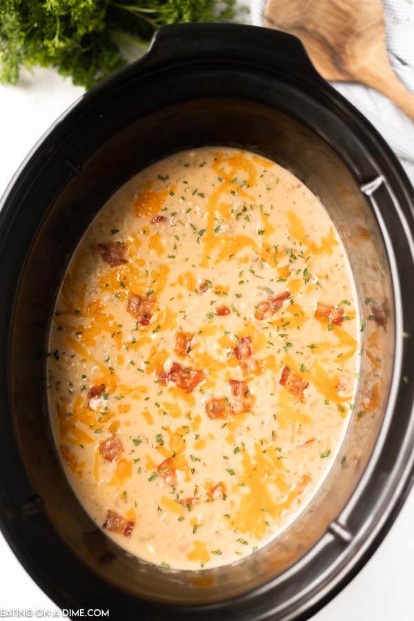 crock pot of crack potato soup