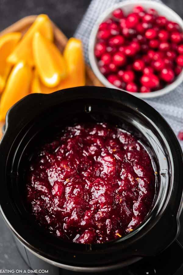cranberry sauce in the slow cooker