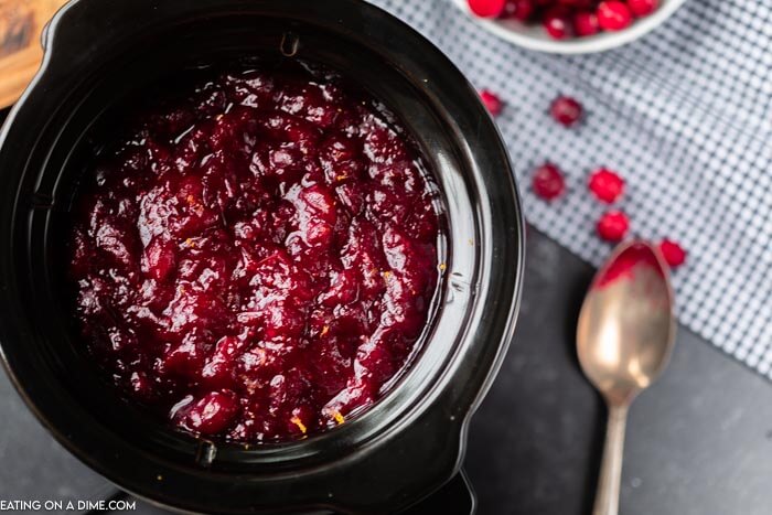 cranberry sauce in the slow cooker