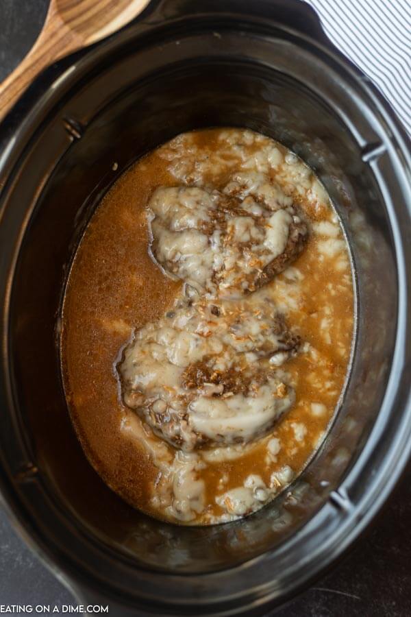crockpot with cube steak and gravy