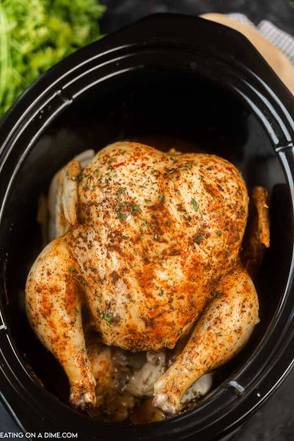 BEST Slow Cooker Whole Chicken - Rotisserie Style