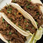 Slow cooker pulled pork tacos.