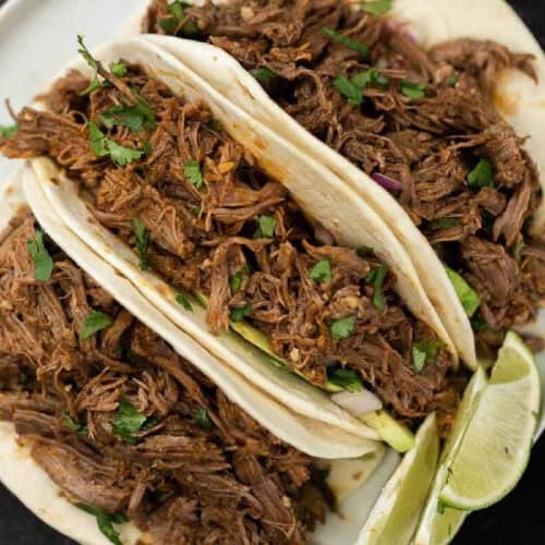 Slow cooker pulled pork tacos.