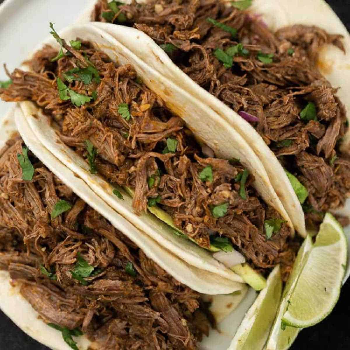 Slow cooker pulled pork tacos.
