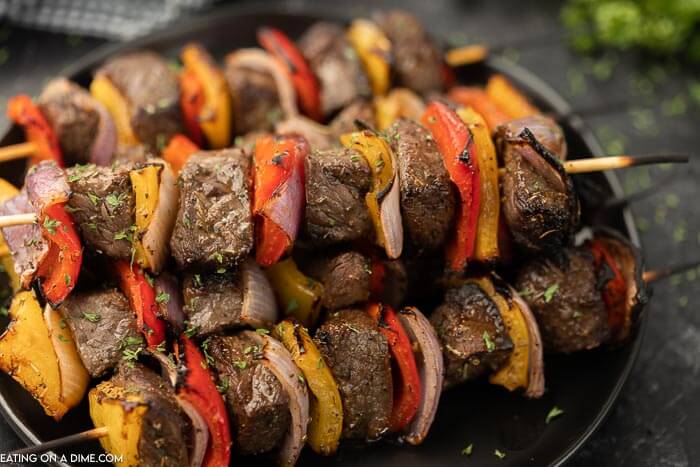 photo of Beef kabobs on plate