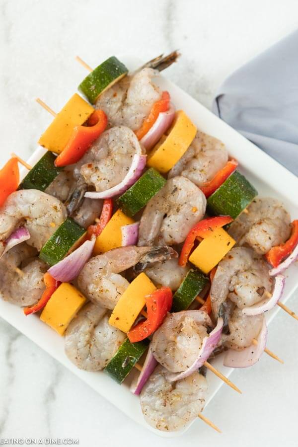 picture of raw kabobs on plate