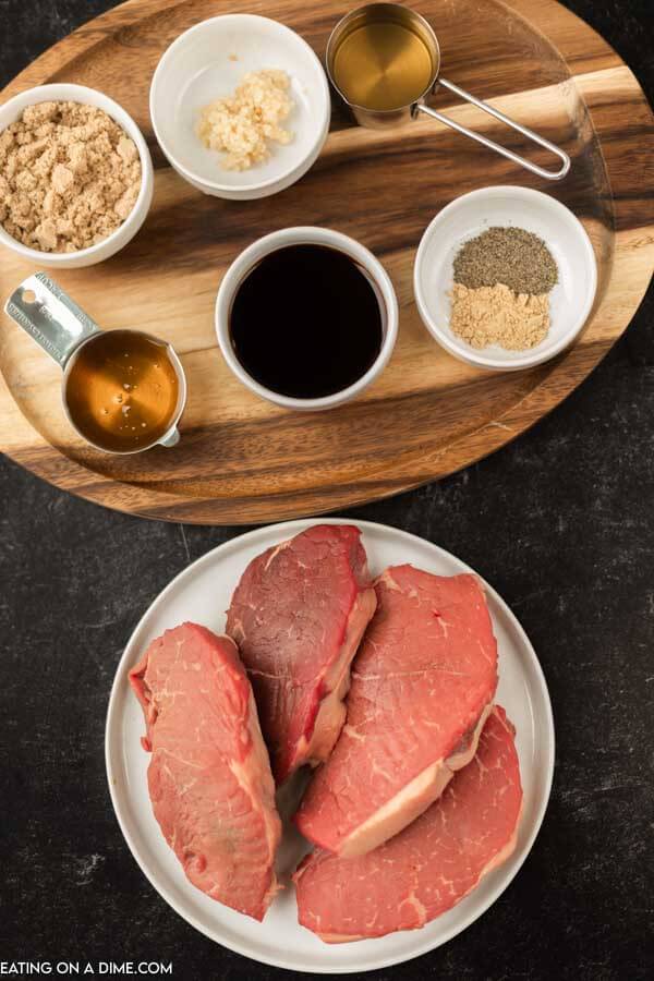 ingredients for recipe: steaks, seasoning, oil