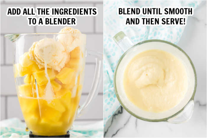 The process of blending dole whip
