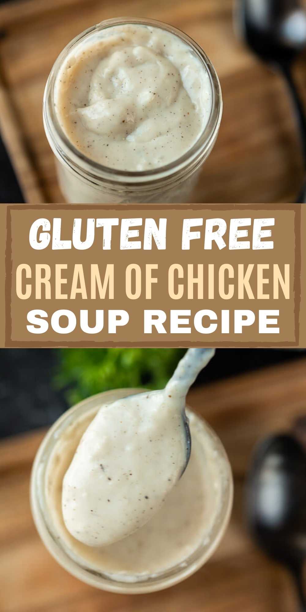 This Cream of Chicken Soup is gluten free and easy to create in your kitchen. This gluten free cream of chicken soup recipe is simple to make in minutes and great for soup or for your favorite recipes! #eatingonadime #glutenfreerecipes #souprecipes 
