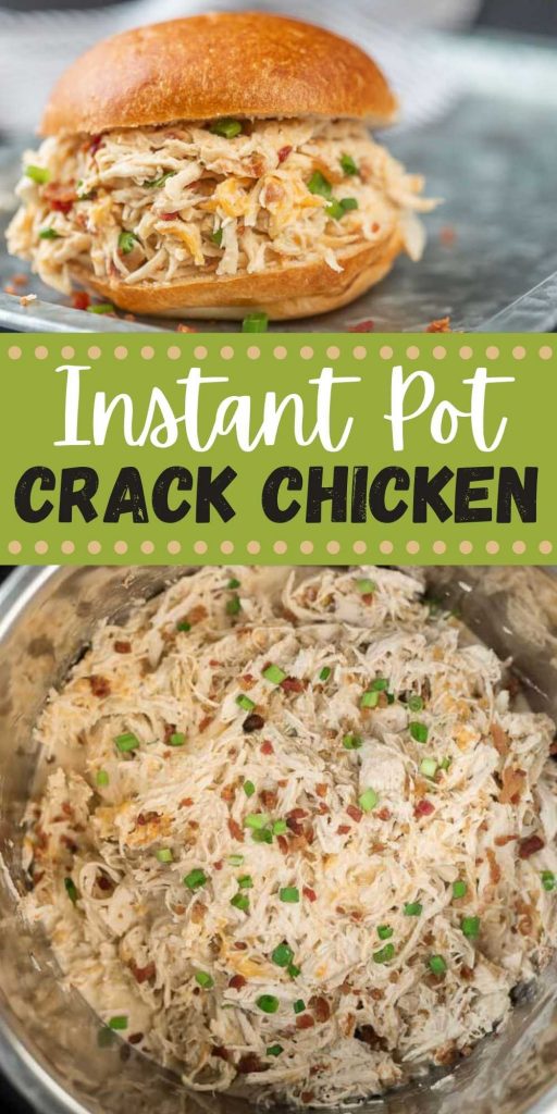Instant Pot Crack Chicken Recipe is delicious and easy to make. Each bite is loaded with lots of ranch flavor, chicken and cheese. You are going to love these easy to make Instant Crack Chicken Sandwiches.  They are simple to throw together for dinner thanks to the Pressure Cooker! #eatingonadime #instantpotrecipes #pressurecookerrecipes #chickenrecipes 
