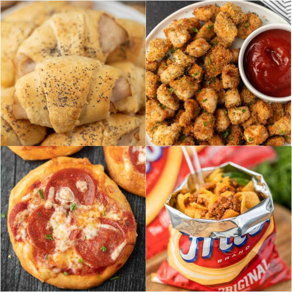 Collage of easy meals for lunch. 