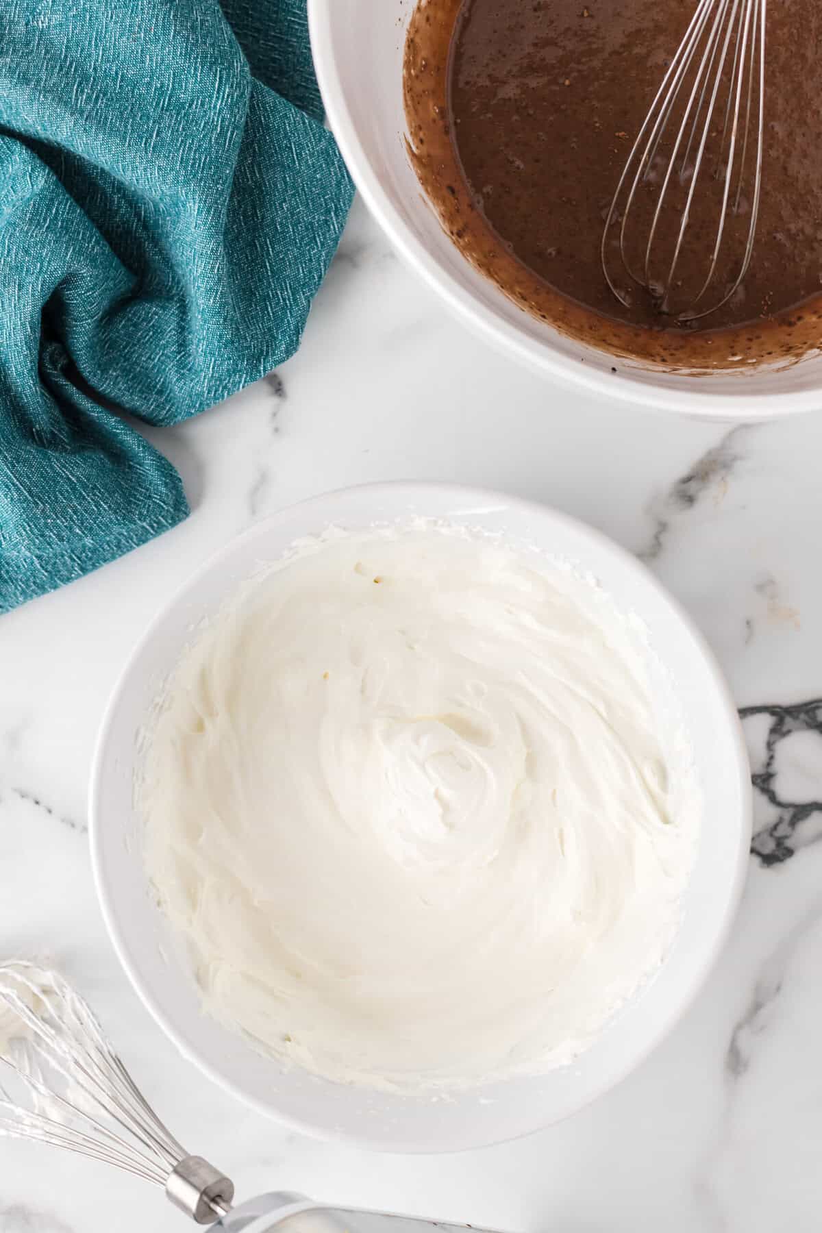 Whipped cream in a bowl.