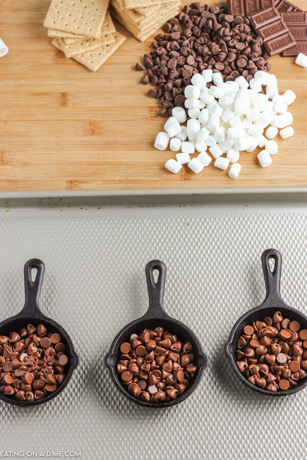 skillets with milk chocolate morsels