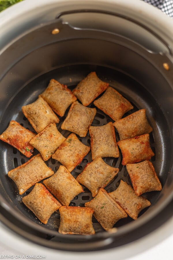 Pizza rolls in the air fryer.