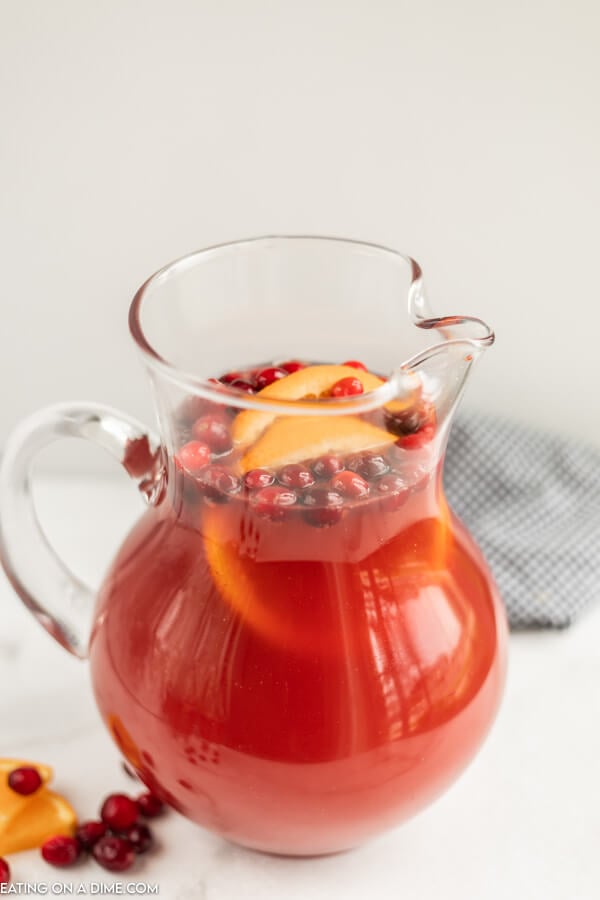 glass pitcher of punch