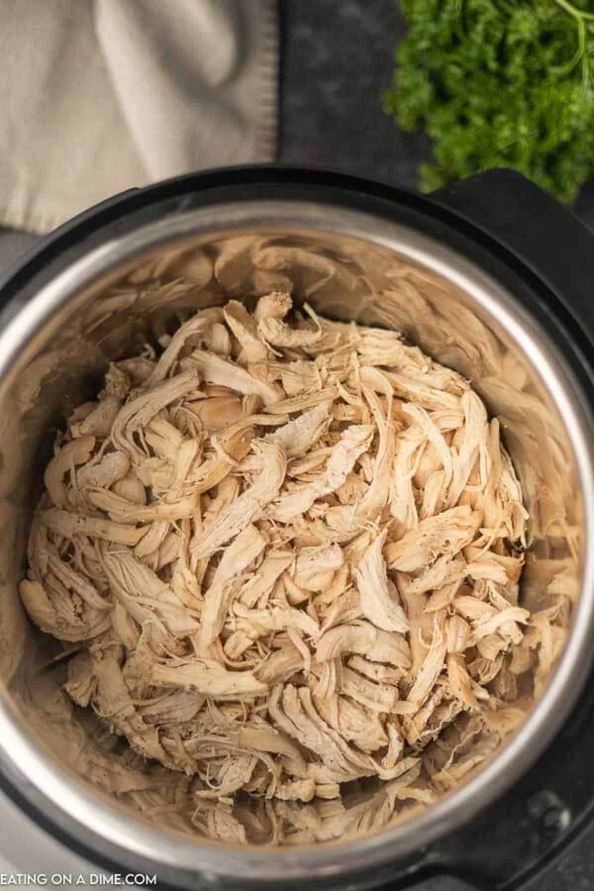 Shredded chicken in the instant pot.