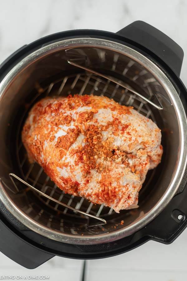 turkey breast with seasoning in instant pot