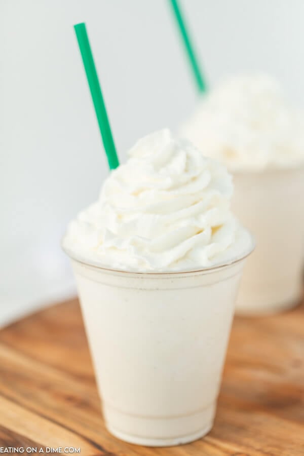 Stabucks frappuccino in cup with straw
