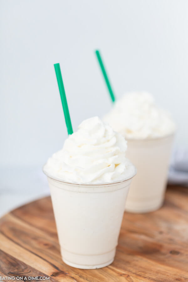 2 cups with Starbucks Vanilla Bean Frappe