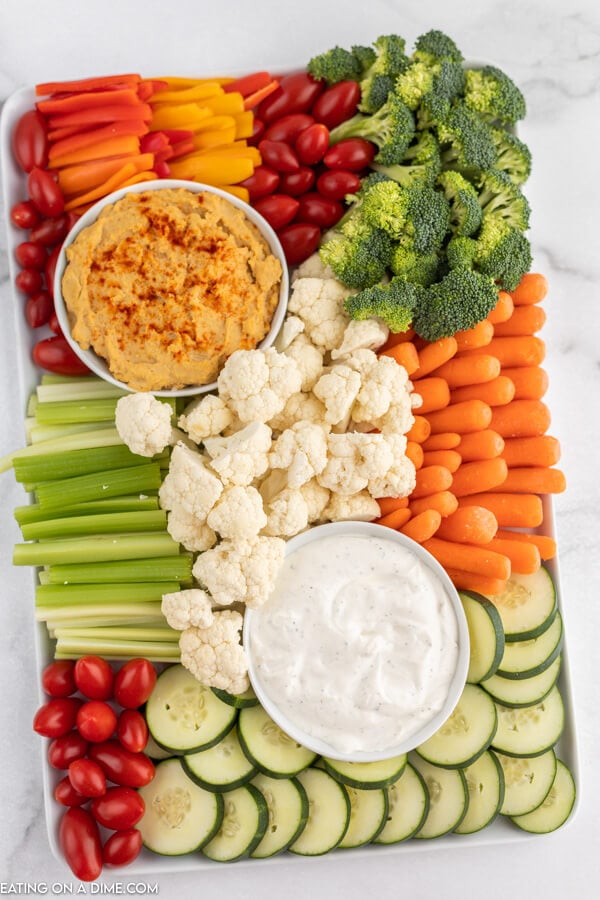 vegetable tray with dip 