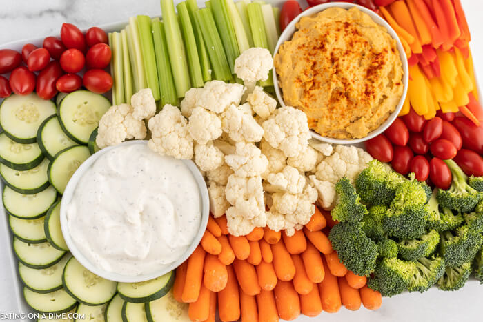 vegetable tray with dip 
