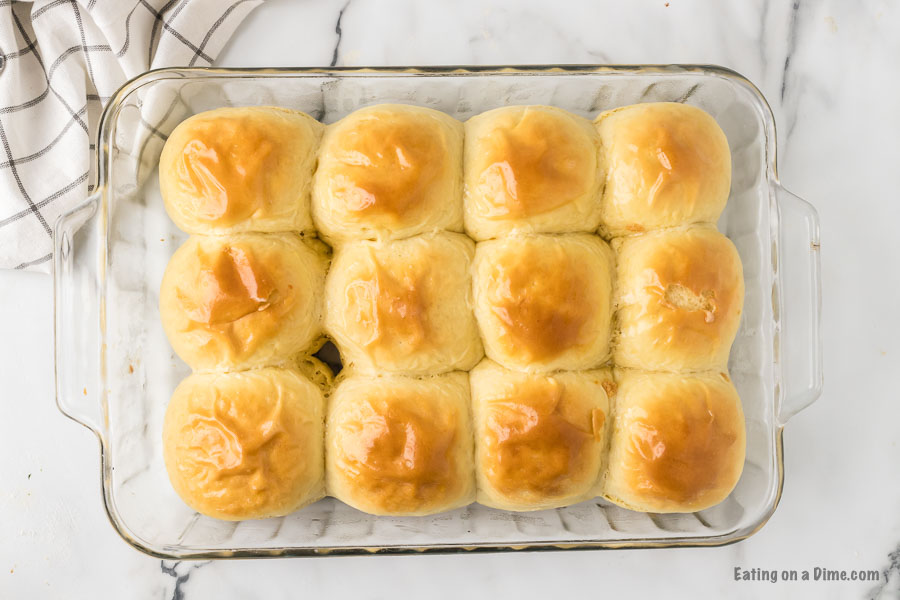 homemade rolls in a baking dish