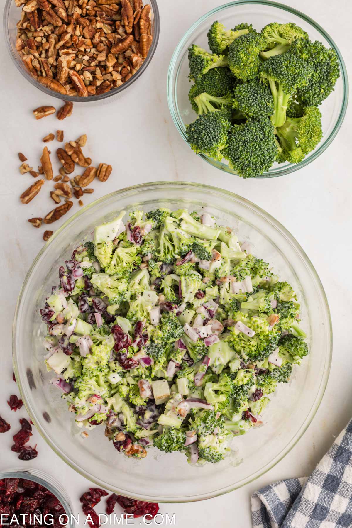 Broccoli cranberry salad in a bowl