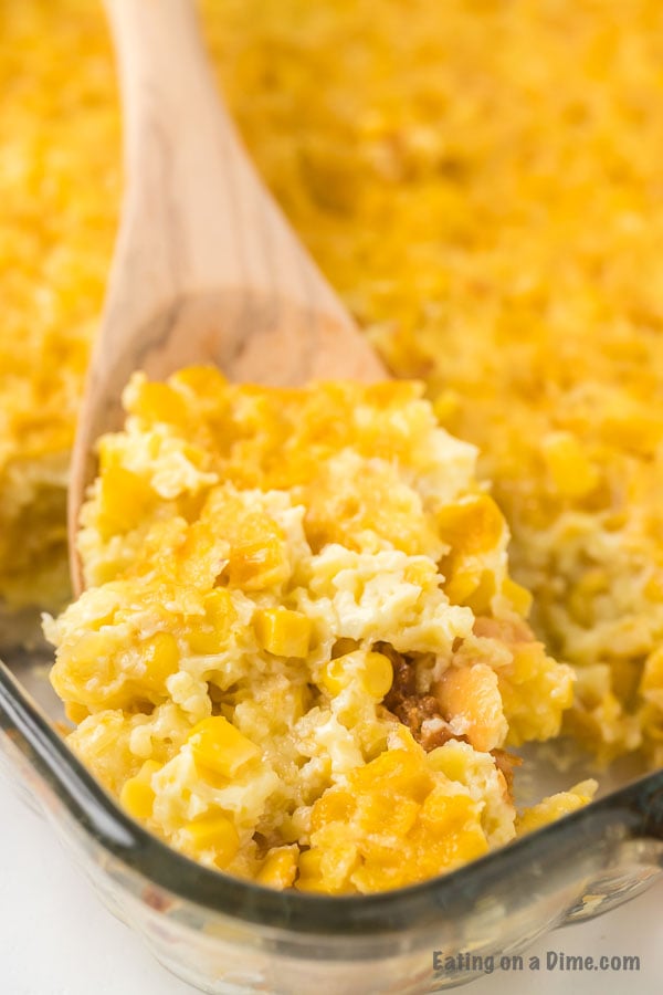 Corn Pudding in a baking dish. 