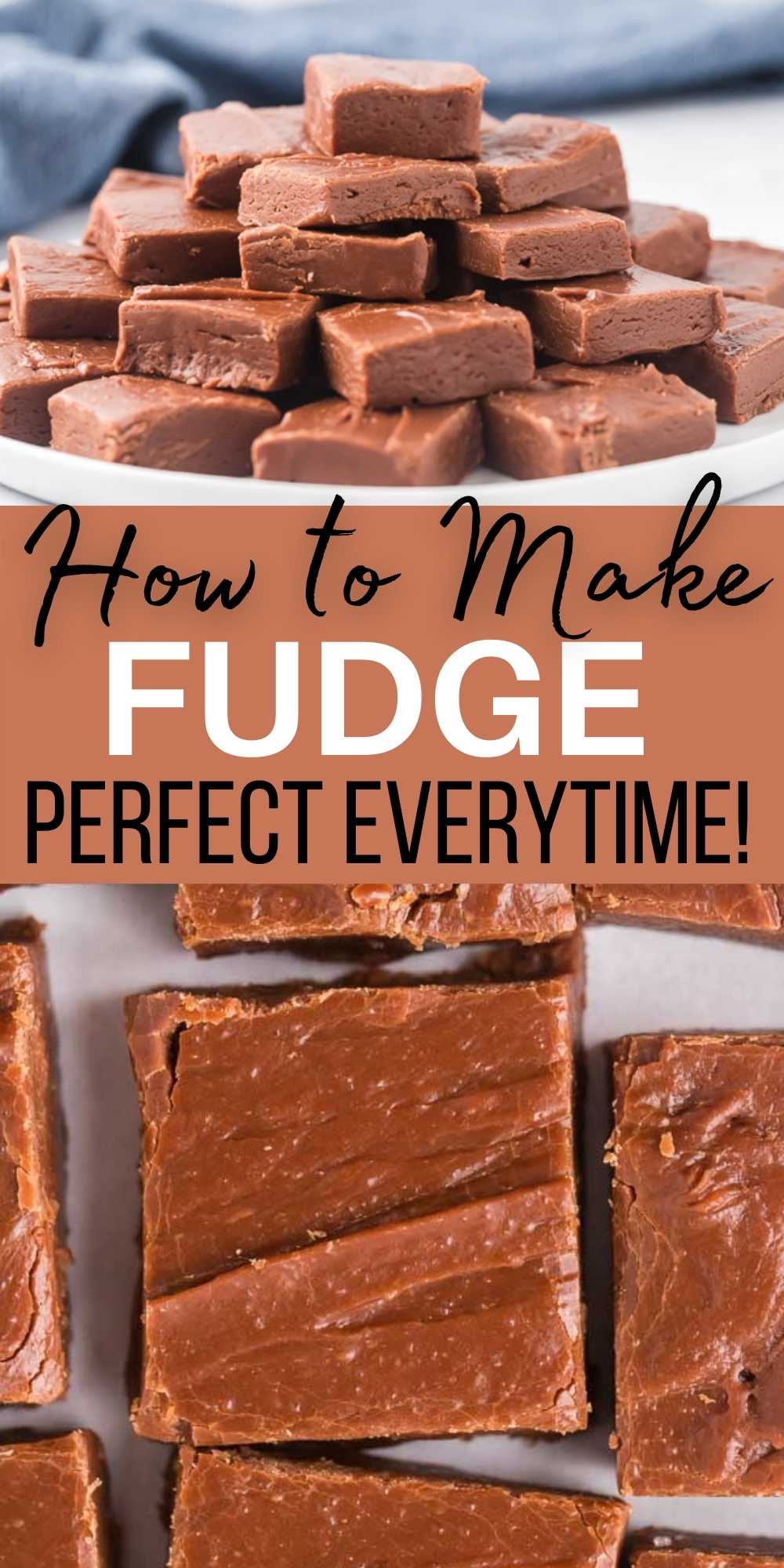 How to make the best fudge! 5 tips to make the perfect fudge recipe without condensed milk. Easy tips so you never mess up a fudge recipe. Perfect for Christmas gifts or for the best dessert.  Learn how to make fudge!  It’s easier than you think! #eatingonadime #fudgerecipes #holidaydesserts #holidaydesserts #easyfudge #fudgetips 
