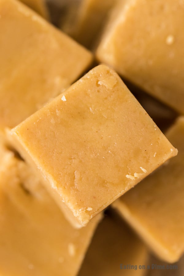 Close up image of image of peanut butter fudge. 