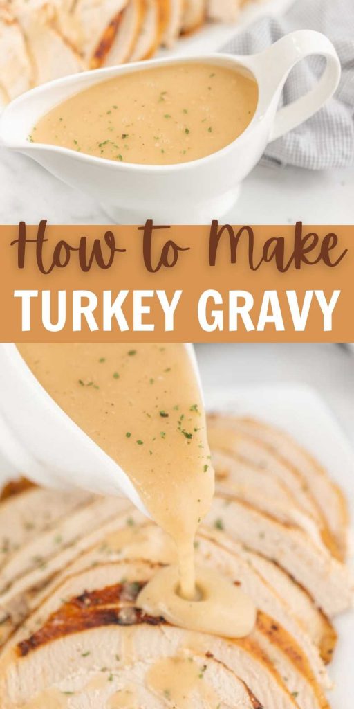 This easy Turkey Gravy Recipe is made with only 5 ingredients, including the drippings of our favorite Turkey or broth. Learn how to make turkey gravy from drippings or broth from scratch with this easy to make turkey gravy recipe that can be made with or without drippings.  #eatingonadime #gravyrecipes #turkeyrecipes #holidayrecipes #christmasrecipes #thanksgivingrecipes 
