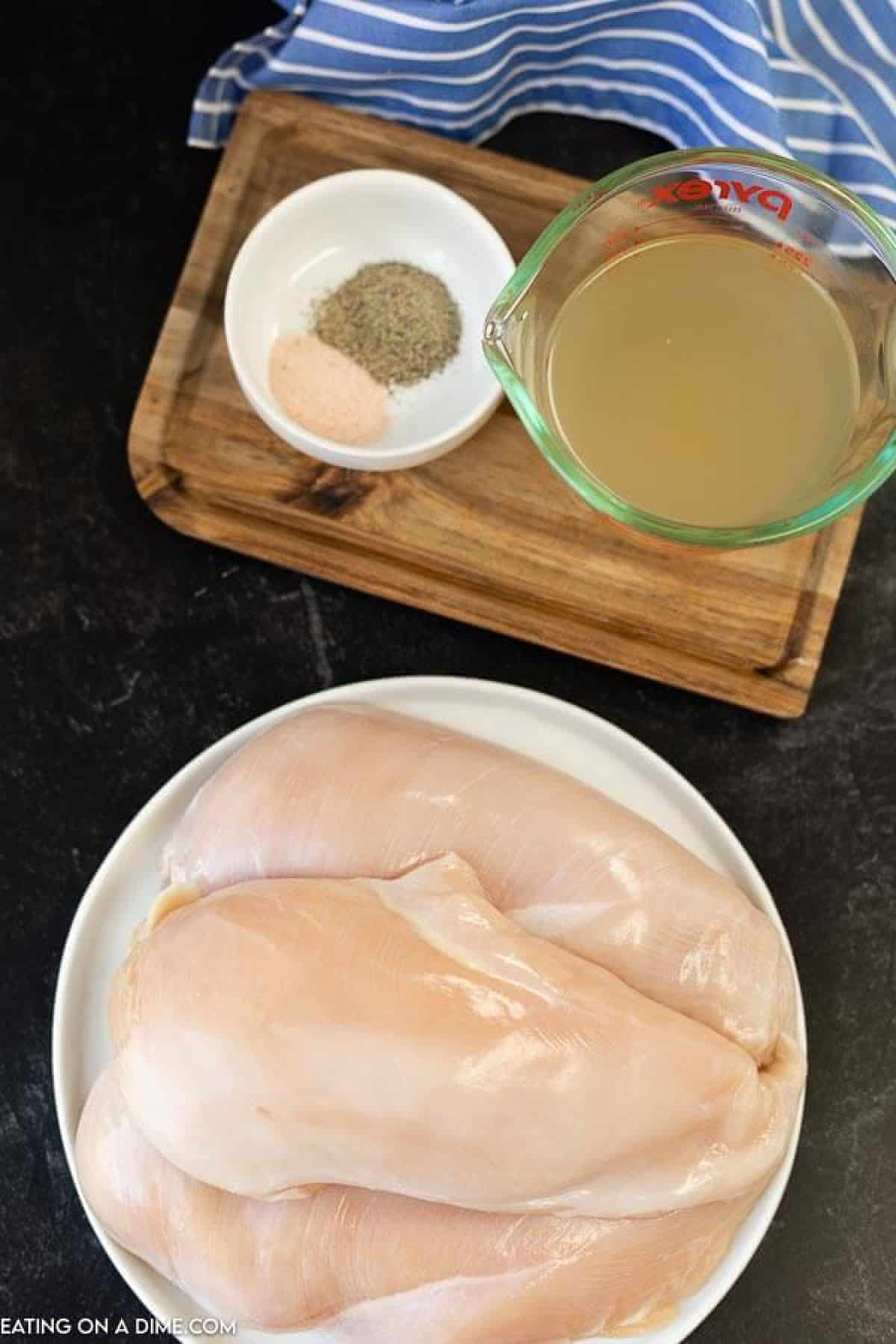 ingredients: chicken breasts, seasoning, broth