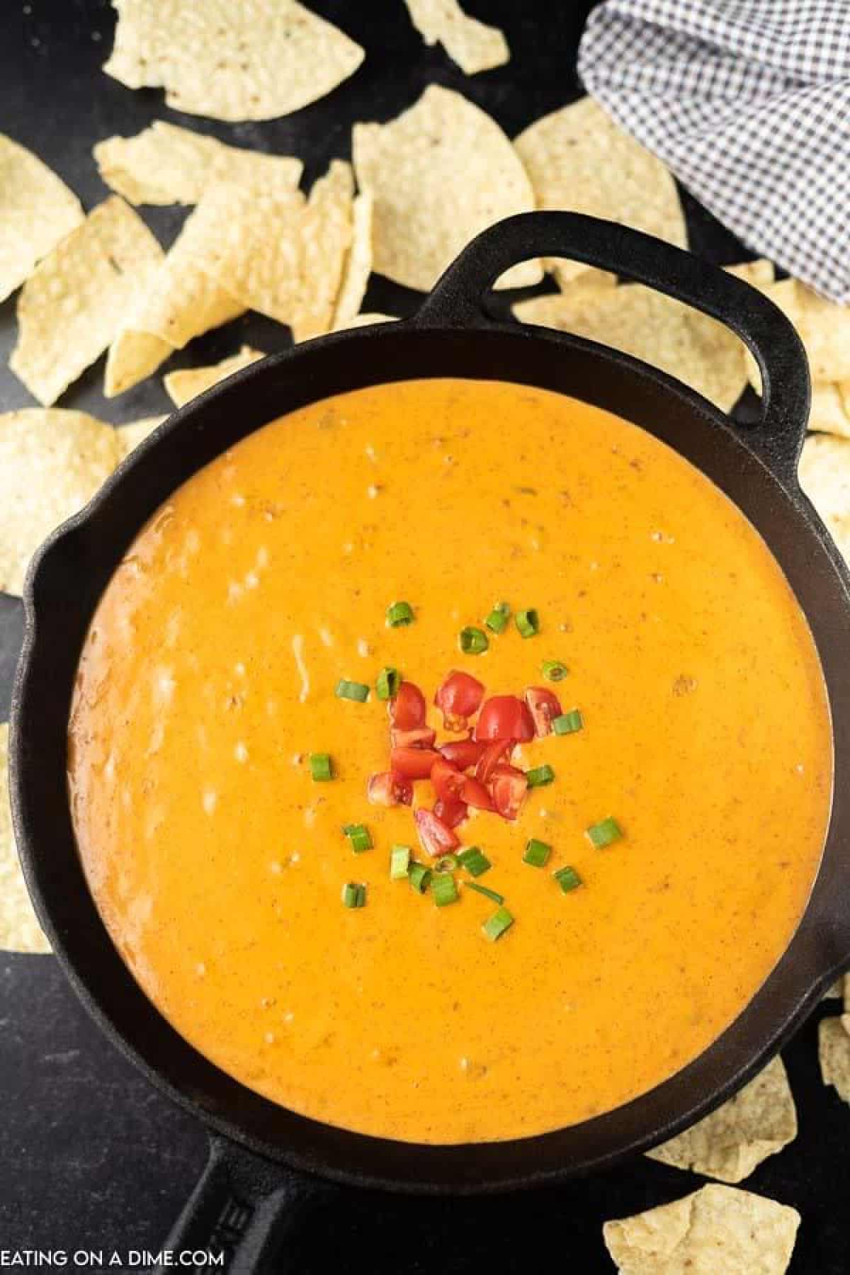 cheese dip in skillet