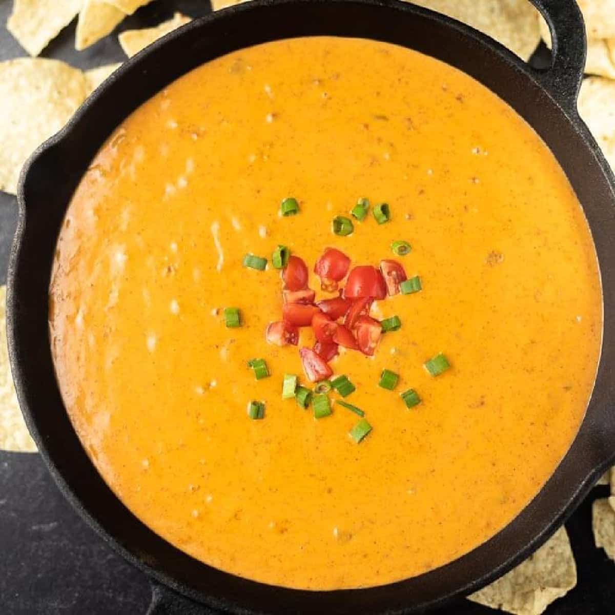 cheese dip in skillet