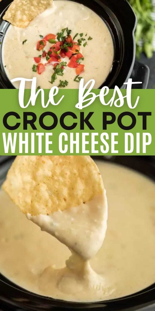  This crock pot white cheese dip recipe is easy to make and everyone loves it. A restaurant quality white queso dip recipe that you can make at home. This easy slow cooker quest blanco recipe is delicious and simple to make in a crock pot! #eatingonadime #appetizerrecipes #diprecipes #quesorecipes 
