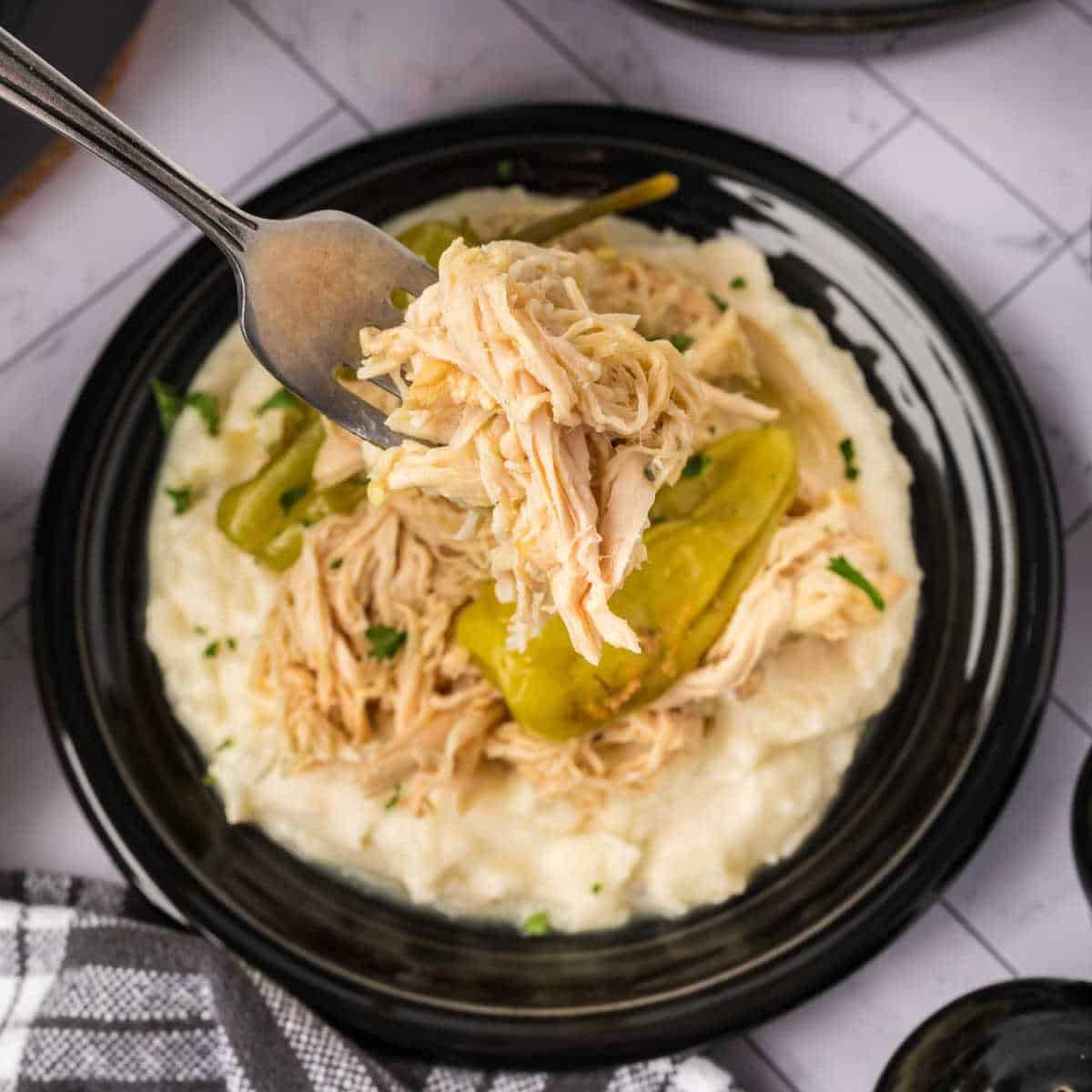 Slow cooker chicken and mashed potatoes