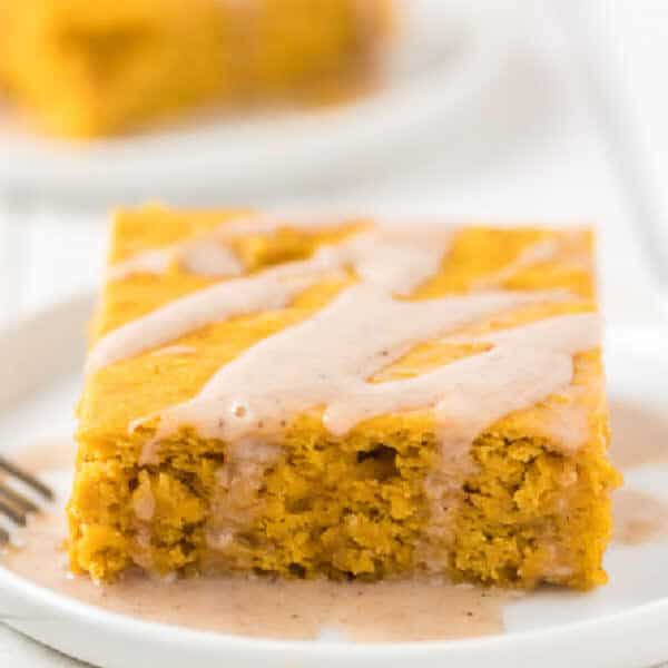 cake square with glaze