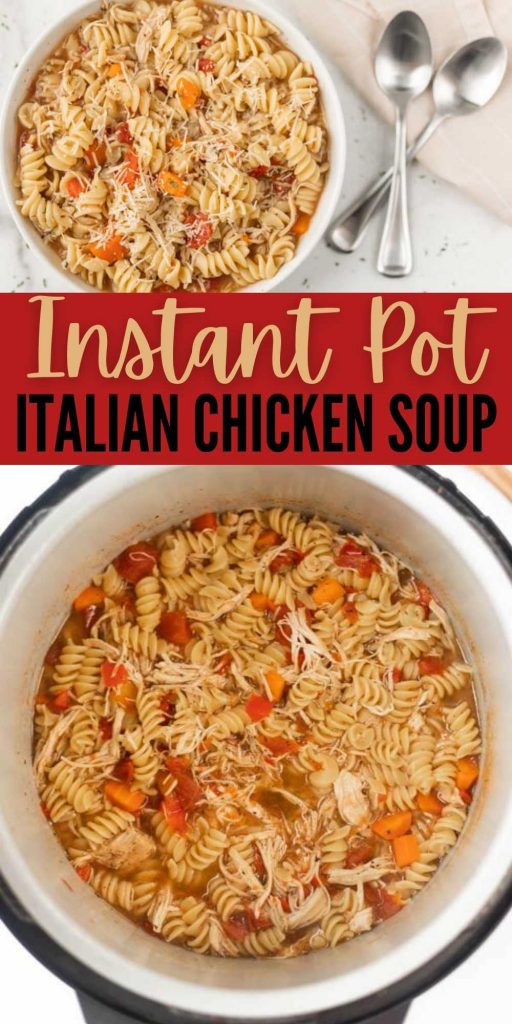 Instant Pot Italian Chicken Soup Recipe is hearty and delicious. We love this budget friendly pressure cooker Italian Chicken Soup recipe. This Instant Pot Italian Chicken Soup is easy to make and packed with tons of flavor too!  #eatingonadime #instantpotrecipes #souprecipes #pressurecookerrecipes #chickenrecipes 

