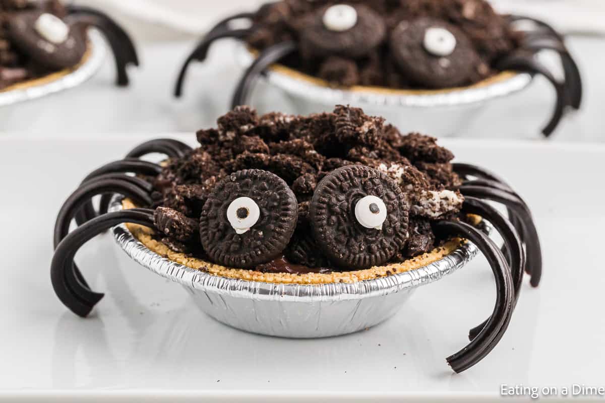 Spider Pudding Spider Chocolate Pudding Pie - Halloween Pudding Dessert