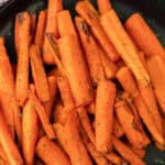 air fryer carrots on black plate