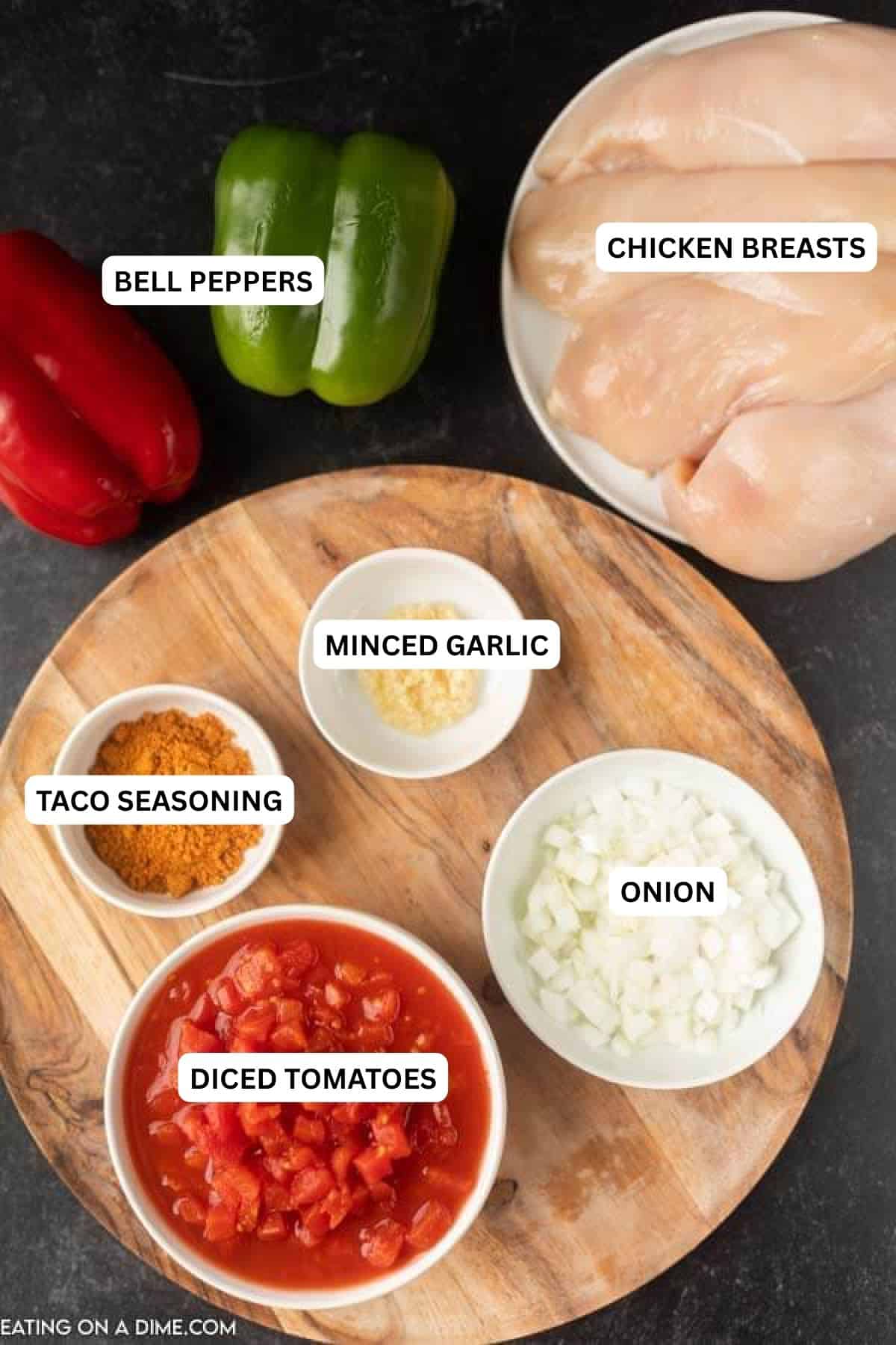 Crock Pot Chicken Fajita Soup is easy to make and tasty. The entire family will enjoy this Low Carb Crock Pot Chicken Fajita Soup recipe. You must try it! Ingredients for recipe: chicken breasts, bell peppers, minced garlic, taco seasoning, onion and diced tomatoes.