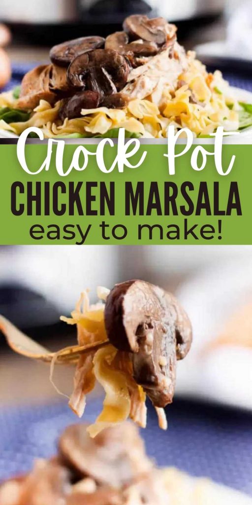 Crock Pot Chicken Marsala is a rich and creamy dinner idea sure to impress family and friends. Let the slow cooker do all the work! This slow cooker creamy chicken Marsala is SUPER easy to make and is packed with tons of flavor too! #eatingonadime #crockpotrecipes #slowcookerrecipes #chickenrecipes  
