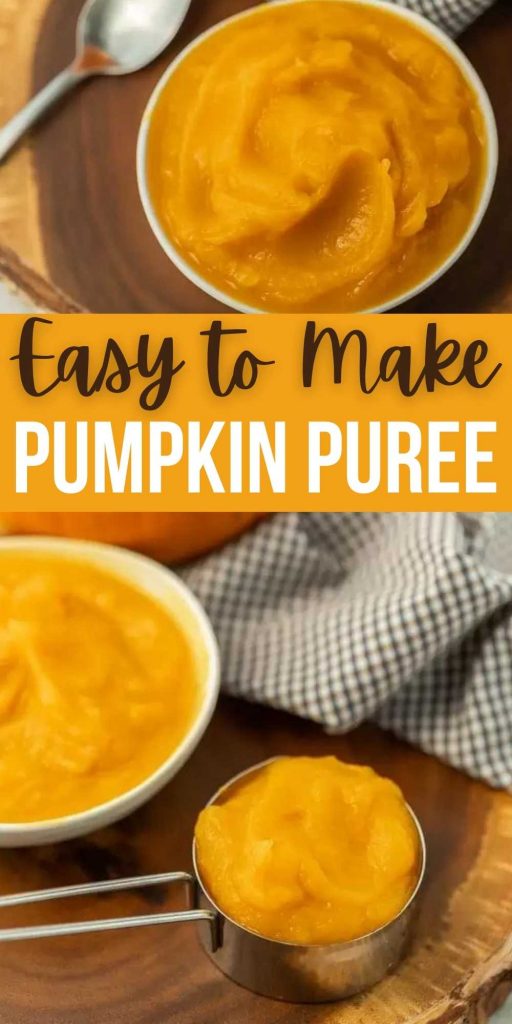 Learn how to make pumpkin puree and save money when you make pumpkin recipes. Homemade pumpkin puree is very simple and freezer friendly. Check out how easy it is to make pumpkin puree and freeze it so you always have some on hand!  This puree is perfect to make pumpkin muffins, cookies, cakes and more! #eatingonadime #pumpkinrecipes #pumpkinpuree 
