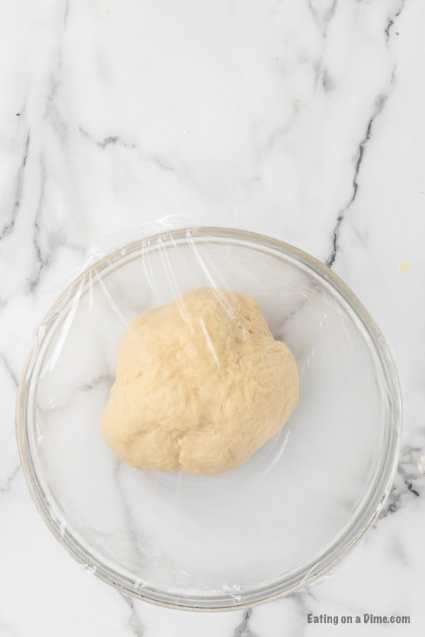 Place the dough in a bowl and covered with plastic wrap