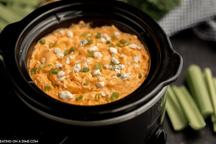 Buffalo Chicken Dip in the slow cooker