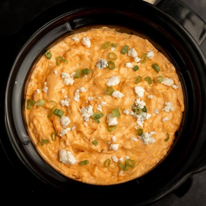 Buffalo Chicken dip in the slow cooker