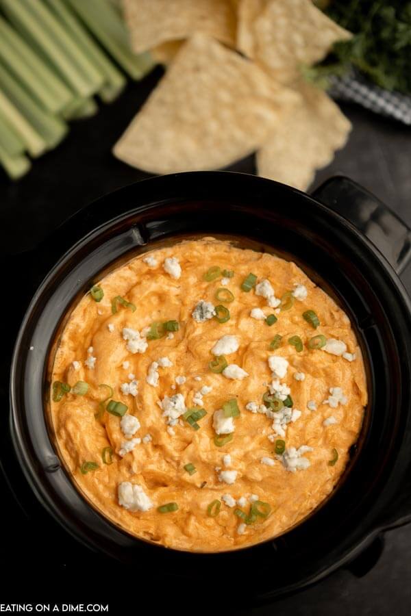 Buffalo Chicken Dip in the slow cooker